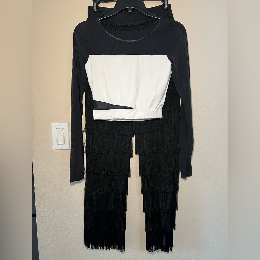 Dance Outfit Fringe Flare Pants with Top